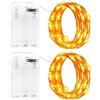 Gcstnn Luci LED a Batteria, 2Pcs 3M 30LED Catena Luci Stringa con Timer, IP65 Impermeabile Filo Rame Fata Ghirlanda Luminosa per Camera Giardino Natale Feste Matrimonio In/Esterno Decor, Arancione