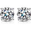 KRFY Orecchini Moissanite donna 1/2ct Brillante Taglio Rotondo D Colore VVS1 Diamanti Creati 18K Placcato Oro Bianco Orecchini Moissanite uomo in Argento 7mm