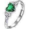 Suplight Anello Donna Nodo Celtico in Argento 925 con Pietra Cuore di Nascita 12 Mesi - Regolabile con Confezione Regalo