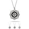 inSCINTILLE Collana Rosa dei Venti Uomo in Acciaio Inossidabile con Ciondolo Nautico e Zirconia Cubica (Nero)