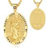 EUDORA Harmony Ball Collana in Argento Sterling 925 con San Giuda Tadeo per Uomo Donna, Ciondolo in Oro 18K con San Giuda Taddeo, Medaglia San Giuda Amuleto Protezione Regalo Gioielli, 24