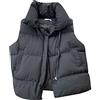 BOTCAM 2023 Autunno Inverno Donna Nuovo Design Oversize Solido Puff Imbottito Gilet Vestito Senza Maniche, Nero , M