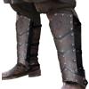 HiiFeuer Ghette medievali in pelle di Pu per le gambe, Armatura da cavaliere d'epoca del Medioevo, Guardamuscoli mercenari per costume LARP (Nero C)