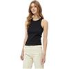 Minus Maluna Gots Rib Top Donna, Nero (100 Black), L