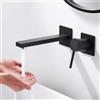 ARCORA Rubinetto Lavabo da Incasso, Miscelatore Lavabo a Parete, Rubinetto a Muro Ottone Massiccio, Monocomando, Cartuccia Ceramica, Aeratore Rimovibile, per Lavabo da Bagno, Nero