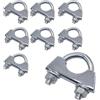 SKIR'CO (8 pezzi) Collari fermatubi per tubi con diametro 28 mm, Collari fermatubi a U, Supporti per tubi zincati