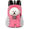Pawaboo Zaino Trasporto Cani Gatti, Zaino Traspirante Regolabile per Cane e Cuccioli, Guinzaglio di Sicurezza, Trasportino da Viaggio Cani Gatti, Marsupio per Cani di Piccola Taglia e Gatti, L, Rosa