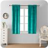 GIRASOLE HOME Coppia Tende Adelaide Morbide Oscuranti Termiche in Velluto 2 Pannelli da 55x150cm con Tasca, Turchese
