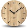Cander Berlin MNU 2730 A Orologio da parete in legno silenzioso, 30 cm, moderno impiallacciatura di quercia, senza ticchettio, cucina, soggiorno, analogico, vintage