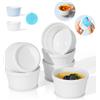 Highkit Set di 6 Pirottini in Porcellana da 200 ml, Piatti da Soufflé in Ceramica, Resistenti al Forno, 9 cm, per Torte, Budini, Gelati e Salse, Adatti per Friggitrice ad Aria, Bianchi