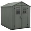 Keter Casetta da Giardino Darwin 6x8, Finitura Effetto Legno, Colore Verde Salvia, 4,5 m², 190x244x221H cm