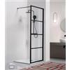 Colacril Doccia Walk In H200 Anticalcare 8mm Trasparente Telaio Finestrato Nero Opaco