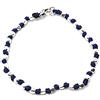 Spadarella Gioielli Spadarella spadino bracciale con pepite in argento 925 di diametro 4mm e cotone nautico blu acceso.Fatto a mano.Unisex.Lunghezza 19 cm.