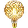 TIANFAN Ampoules LED Vintage 4W Blanc Chaud 2500Kelvin Big Globe Cristal Ampoule LED 220/240V Edison Vis E27 Base Spécialité Ampoule Décorative G125 (Crystal)