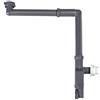 BERNSTEIN® Sifone salvaspazio 2050 in plastica - 1 1/4 di Inch, grigio scuro, compatto e regolabile con scarico dispositivo antiodore - sifone per lavabo - tubo da bagno per lavandini