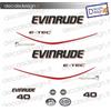 Adesivi motore marino fuoribordo Evinrude 40 cv E-TEC saltwater gommone barca