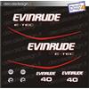 Adesivi motore marino fuoribordo Evinrude 40 cv E-TEC gommone barca