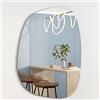 Albatros International Albatros - Specchio di Design Asimmetrico, 60 x 45 cm, Specchio da Parete o da Porta, Forma Organica Moderna, Specchio Ovale e Grande, Asimmetrico sformato e Senza Cornice, Mirror Wall