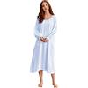 Nanxson Camicia da Notte Donna Maniche Lunghe Pigiami Vintage Vittoriano Leggeri Vestito da Notte (XL,Bianco)