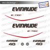 Adesivi motore marino fuoribordo Evinrude 40 cv E-TEC gommone barca