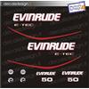 Adesivi motore marino fuoribordo Evinrude 50 cv E-TEC BLU gommone barca