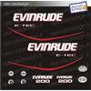 Adesivi motore marino fuoribordo Evinrude e-tec 200 cv scuro gommone barca