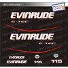 Adesivi motore marino fuoribordo Evinrude 115 cv e-tec gommone barca