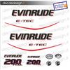 Adesivi motore marino fuoribordo Evinrude e-tec 200 cv H.O. gommone barca