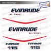 Adesivi motore marino fuoribordo Evinrude 115 cv e-tec gommone barca