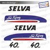 Adesivi motore marino fuoribordo Selva san tropez 40 cv bianco barca stickers