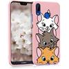 ZhuoFan Cover per Huawei P20 Lite, Custodia Cover Silicone Rosa con Disegni Ultra Slim TPU Morbido Antiurto 3D Cartoon Bumper Case Protettiva per Huawei P20 Lite, 3 Cat