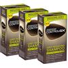 PROMOO Just For Men Control GX - Shampoo riducente per capelli grigi, con olio di cocco e aloe vera, nuova formula migliorata, tutte le sfumature, 118 ml x 3 unità + Pack Promoo