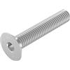 SECCARO Vite a testa svasata M5 x 30 mm, acciaio inox V2A VA A2, DIN 7991 / ISO 10642, esagono incassato, 20 pezzi