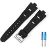 Cinturino silicone compatibile orologio 24-8mm 22-8mm nero compatibile Bulgari