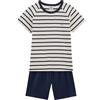 Petit Bateau A01FE, Pyjacourt Bambini e ragazzi, Bianco Marshmallow/Blu Smoking, 16 anni