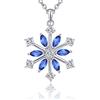 JO WISDOM Collana Fiocco di Neve Azzurro Argento 925 AAA Zirconia Cubica Settembre birthstone Colore Zaffiro Donna，Regalo di Natale, 45cm+5cm