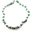 Spadarella Gioielli Spadarella spadino bracciale con pepite in argento 925 di diametro 5mm e cotone nautico verde smeraldo.Fatto a mano.Unisex.Lunghezza 17cm.