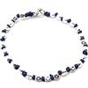 Spadarella Gioielli Spadarella spadino bracciale con pepite in argento 925 di diametro 5mm e cotone nautico blu acceso.Fatto a mano.Unisex.Lunghezza 19cm.