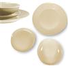 Arca Servizio Piatti, Set Piatti Soho Beige 18 Pezzi | Piatti Colorati Ceramica, Set di Piatti Moderni | Piatti Irregolari per Set da Tavola Originale, 30 e 22cm