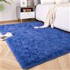 ROHATIM Tappeto a pelo lungo per soggiorno, super morbido, Shaggy, morbido, per camera da letto, per bambini (blu, 200 x 300 cm)