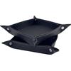 Diko.style® Set 2 Vassoi 24cm Svuotatasche da Ingresso in Pelle PU | Corridoio, Camera Da Letto e Scrivania | Vassoio per Gioielli | Nero | Vassoio Organizzatore
