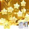 Hopelit Catena luminosa a batteria, 20 LED, 3 m, luce bianca calda, per cameretta dei bambini, con timer e telecomando, 8 modalità, catena luminosa a batteria, per interni, impermeabile, per camera da