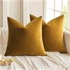 MIULEE Copricuscini Divano Camera da Letto Cuscini Arredo Fodere Arredamento Casa Federe Moderni Elegante Morbido Resistente in Velluto con la Cerniera Invisibile 2 Pezzi 40X40 CM Giallo Senape