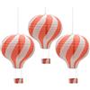 CEEYSEE 3 palloncini da appendere, 30 cm, in carta colorata con gondola, pieghevoli, lanterne di carta per matrimoni, decorazioni per feste (rosso/RQHOS)