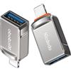 McDodo Adattatore Lightning-USB OTG compatto per iPhone/iPad, supporta hub, tastiera MIDI, mouse (1 pezzo)