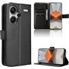 Rojeuinn Cover per Xiaomi Redmi Note 13 Pro Plus 5G custodie,Premium Portafoglio Magnetica Flip Case,Custodia con fibra di carbonio-Nero