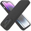 HHUIWIND Cover per iPhone 14 Pro Max 6.7 con Vetro Temperato,Custodia iPhone 14 Pro Max 6.7 Morbido Silicone Liquida TPU Protettivo Ultra Slim Case - Nero