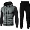 Kobilee Tuta Uomo Felpata Completa Fitness Traspirante Tuta Completa Tracksuit Jogging Invernale in Felpa con Cappuccio e Pantalone Set Tuta Sportiva Cotone Lunghe Leggera Tute da Ginnastica