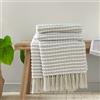 Catherine Lansfield Stab Stitch coperta 125 x 150 cm, colore naturale