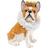Kare Statuetta decorativa di design King Dog, marrone, cane, poliresina, unica, resistente agli spruzzi, realizzata a mano, 29 x 25 x 16 cm (altezza x larghezza x profondità)